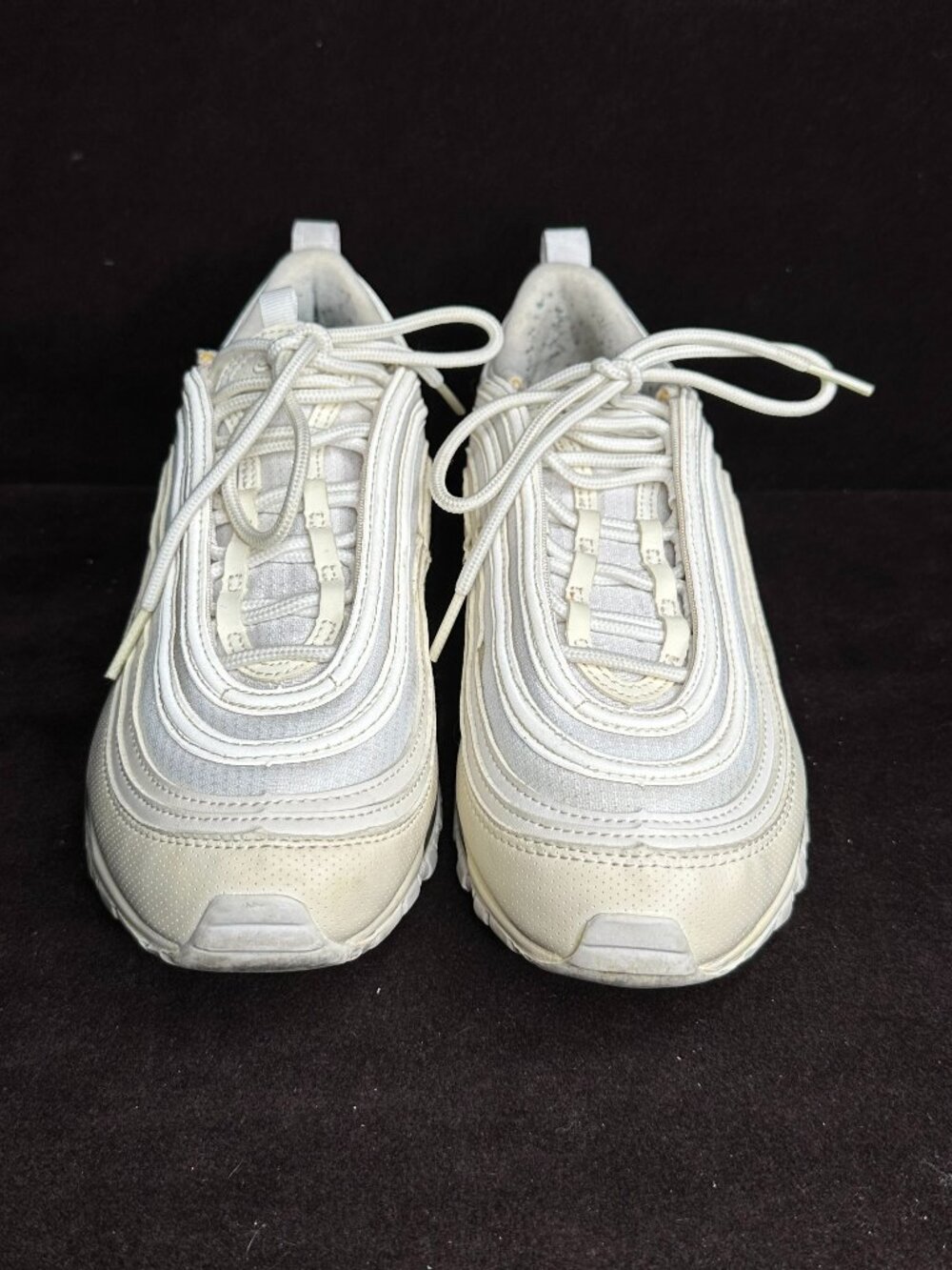 Nike Air Max 97 GS White Metallic Silver 921522-104 Size 6.5Y / Women's 7.5